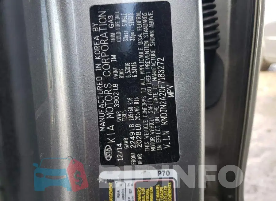 KNDJN2A20F7183272 Photo# 12