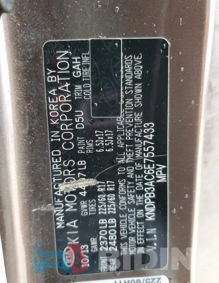 KNDPB3AC6E7557433 Photo# 13