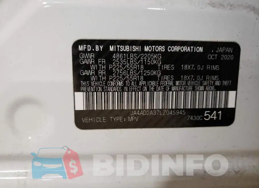 JA4AD2A37LZ045945 Photo# 14
