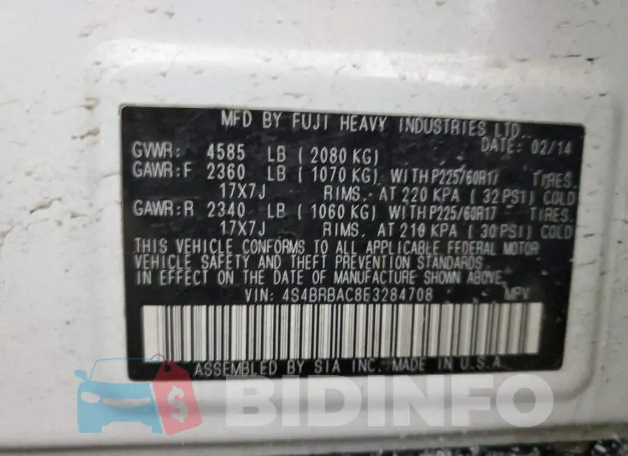 4S4BRBAC8E3284708 Photo# 13