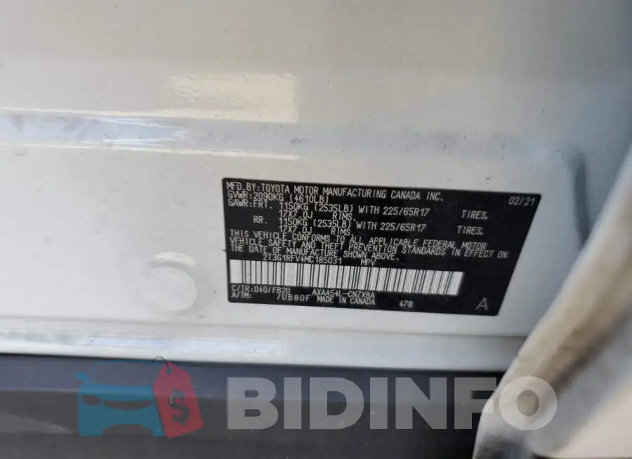2T3G1RFV4MC185031 Photo# 12