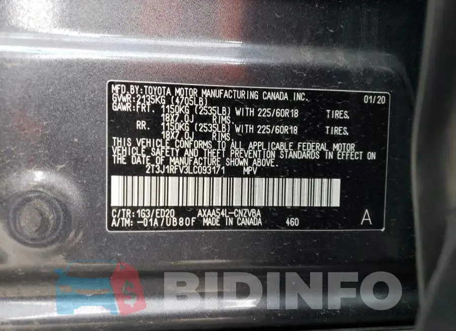 2T3J1RFV3LC093171 Photo# 12