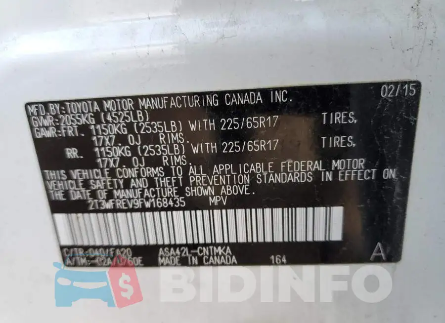 2T3WFREV9FW168435 Photo# 14