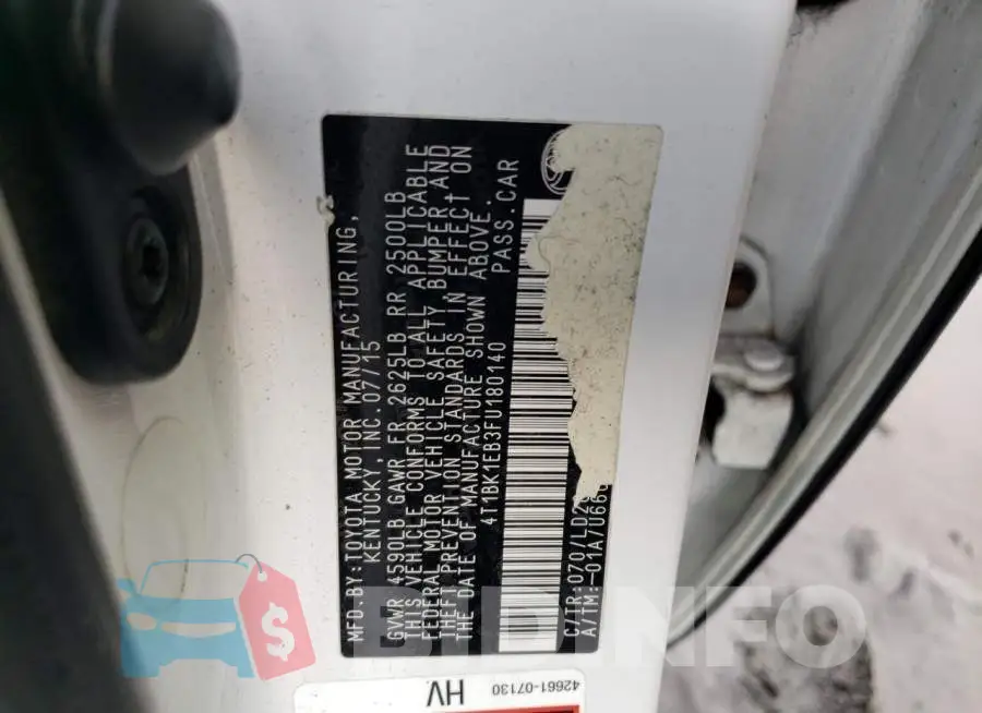 4T1BK1EB3FU180140 Photo# 13