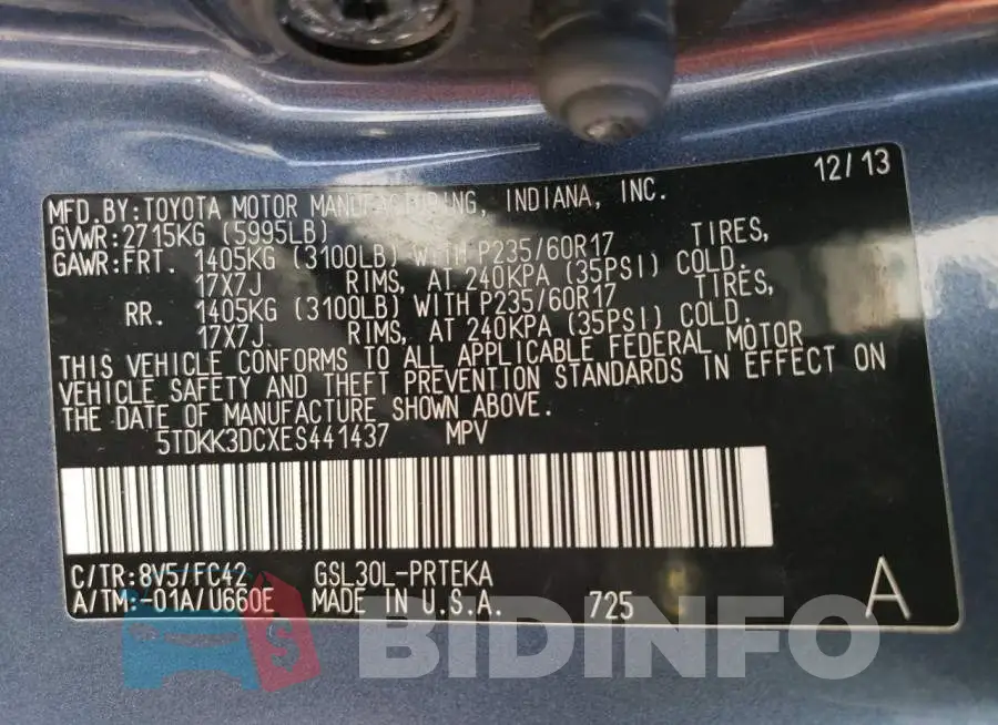 5TDKK3DCXES441437 Photo# 13