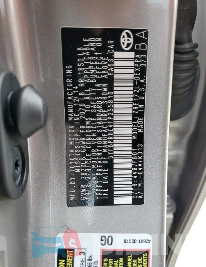 5YFBPRHE4FP255810 Photo# 10