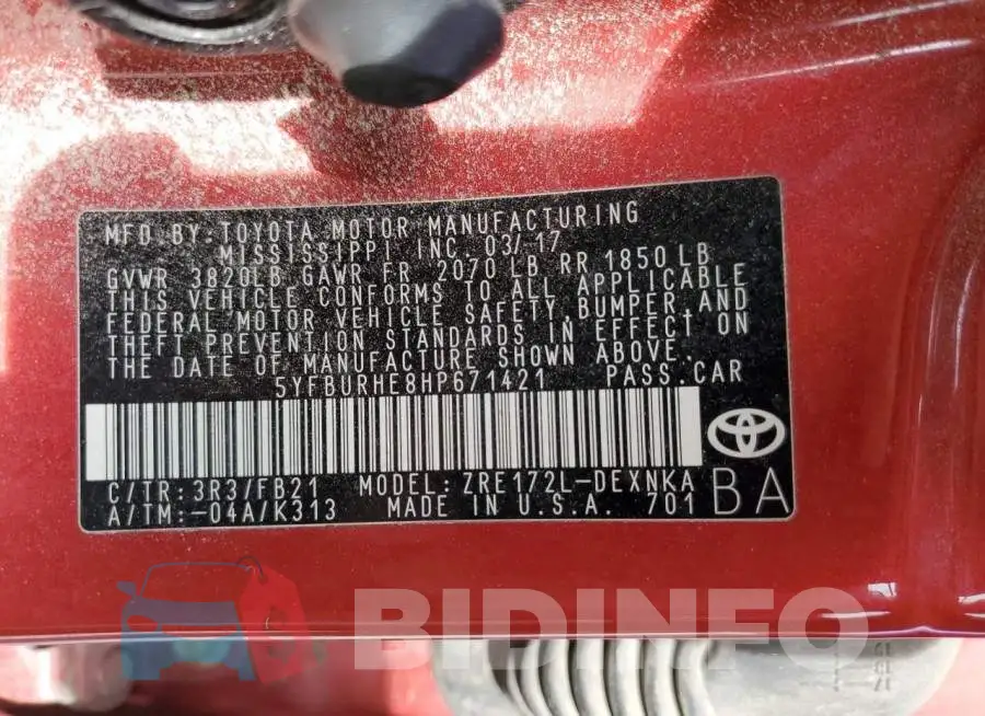 5YFBURHE8HP671421 Photo# 12
