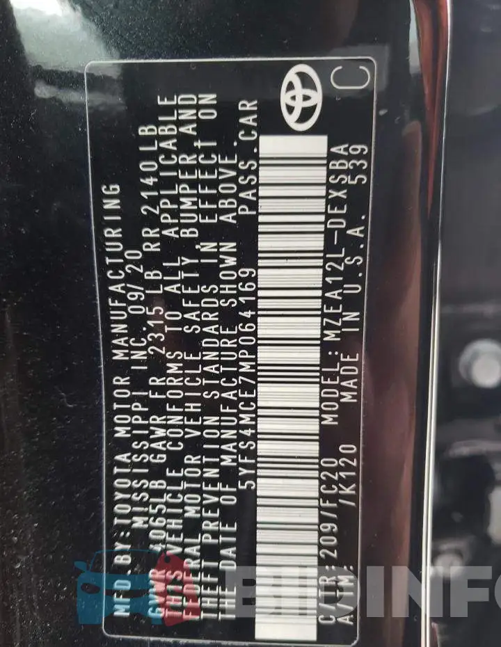 5YFS4MCE7MP064169 Photo# 10