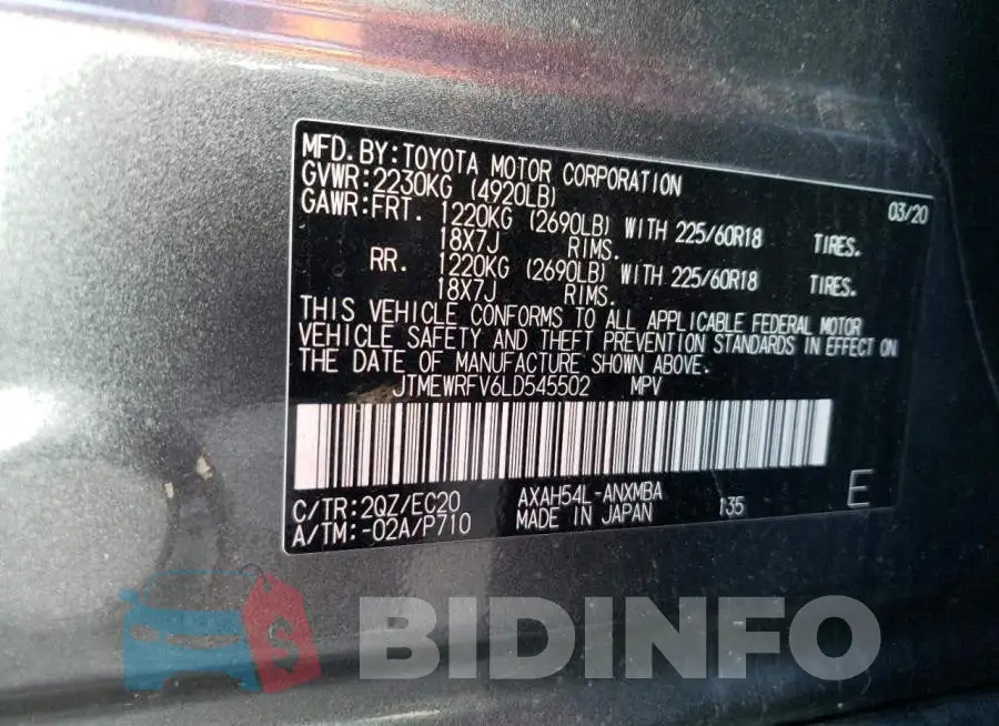 JTMEWRFV6LD545502 Photo# 13