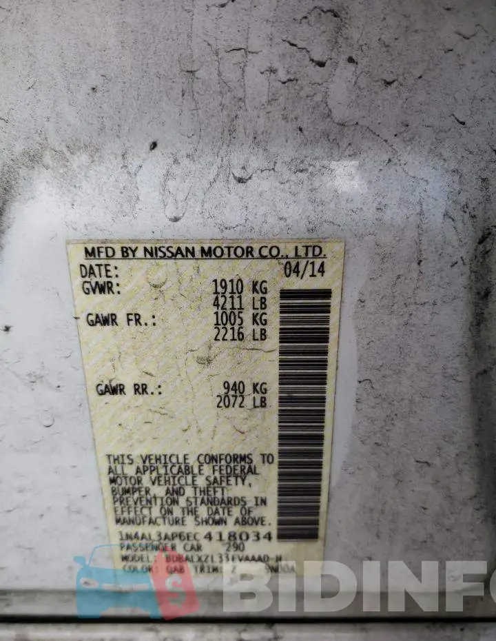 1N4AL3AP6EC418034 Photo# 13