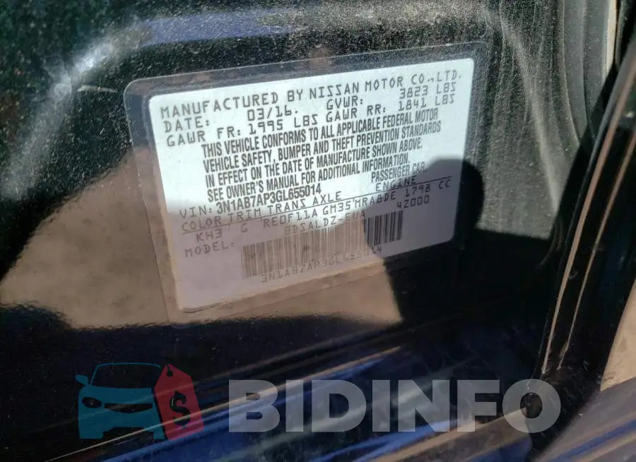 3N1AB7AP3GL655014 Photo# 13