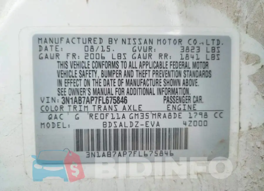 3N1AB7AP7FL675846 Photo# 13