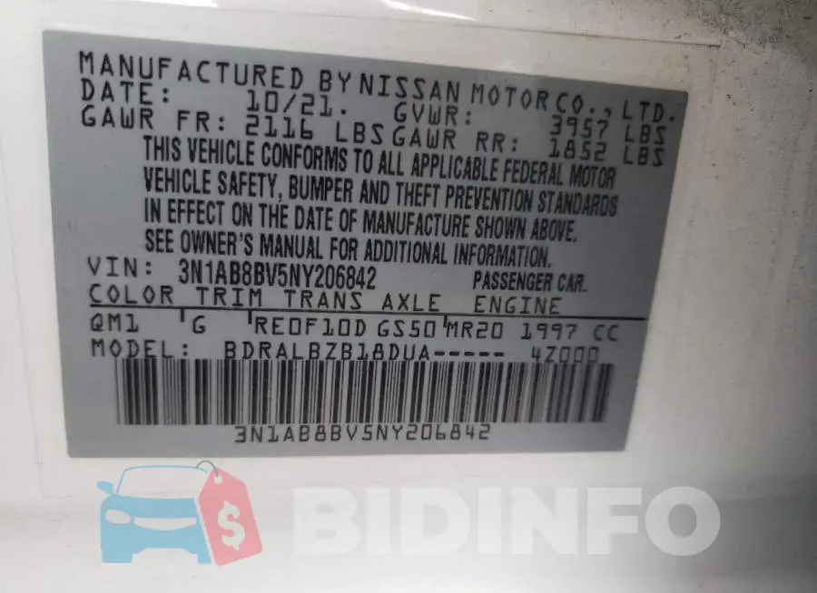 3N1AB8BV5NY206842 Photo# 12