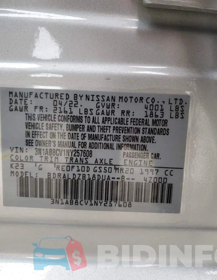3N1AB8CV1NY257608 Photo# 12