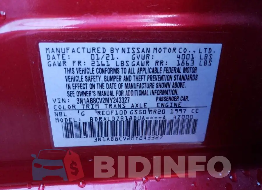 3N1AB8CV2MY243327 Photo# 12