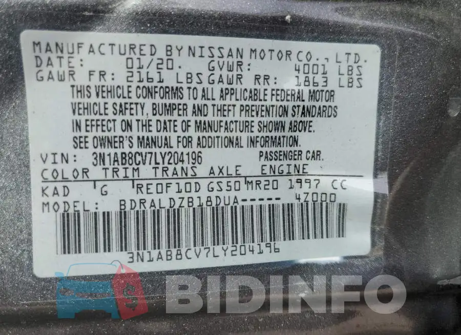 3N1AB8CV7LY204196 Photo# 12