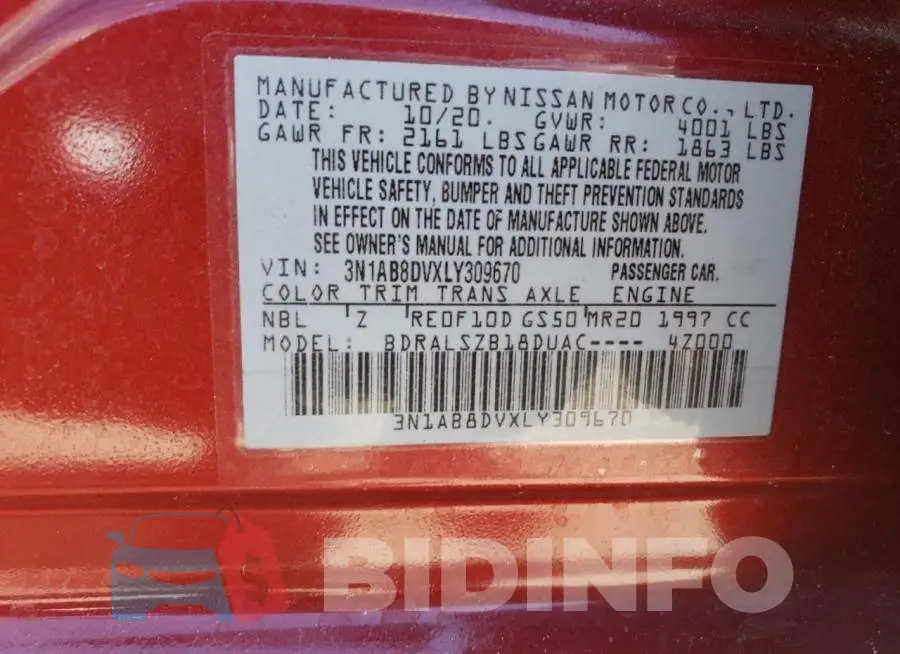 3N1AB8DVXLY309670 Photo# 12