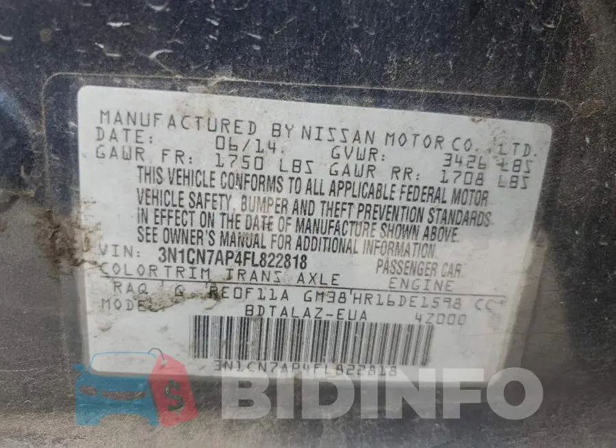 3N1CN7AP4FL822818 Photo# 13