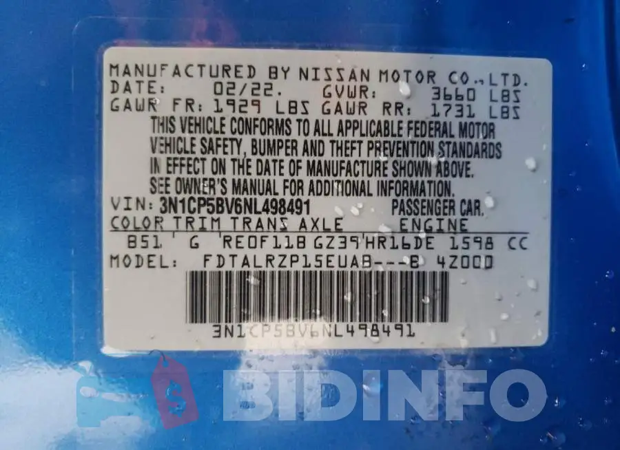 3N1CP5BV6NL498491 Photo# 12