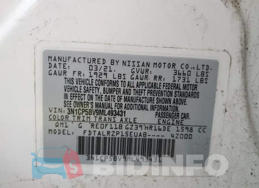 3N1CP5BV9ML493431 Photo# 14