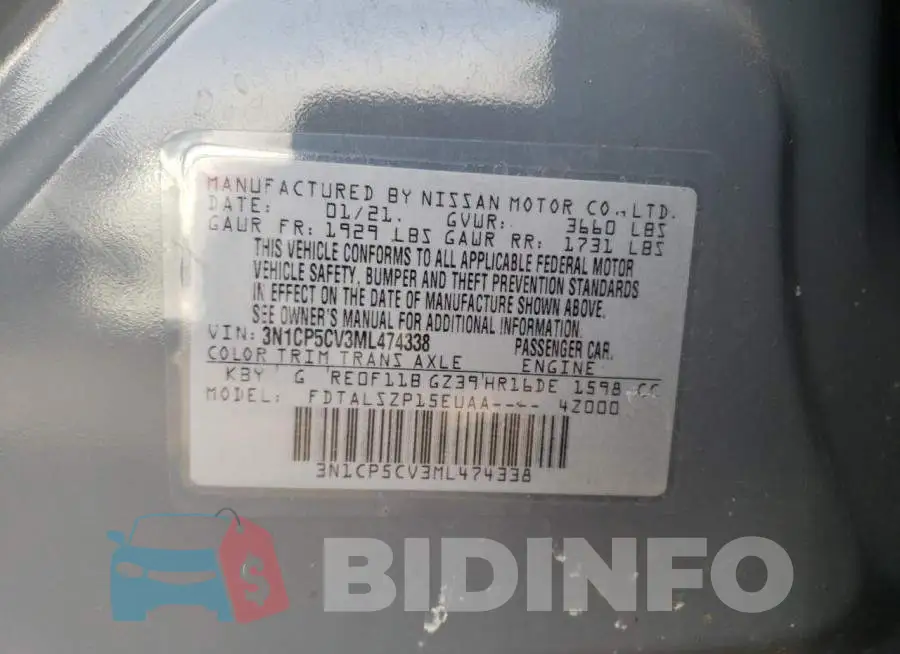 3N1CP5CV3ML474338 Photo# 12