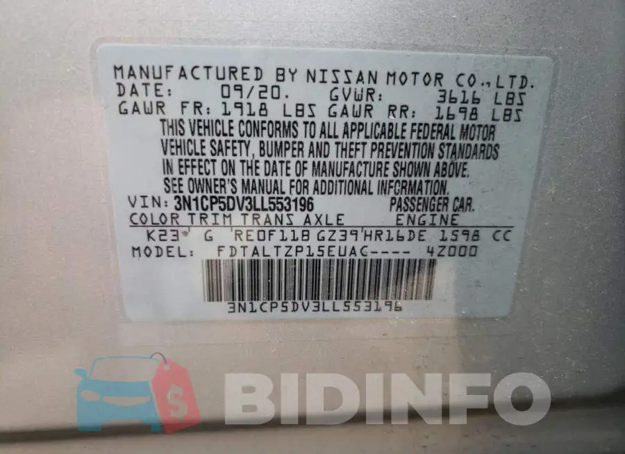 3N1CP5DV3LL553196 Photo# 10