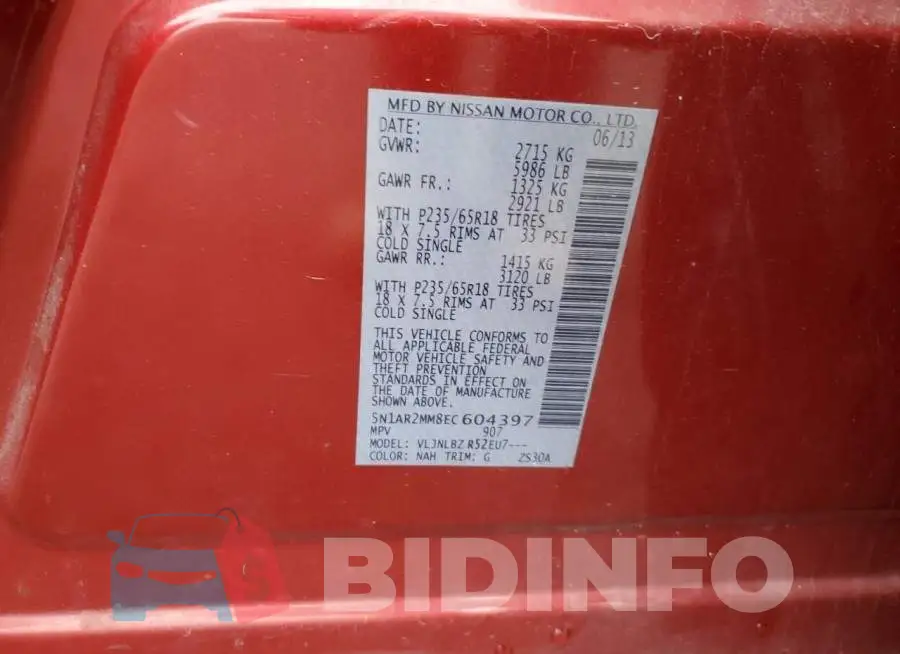 5N1AR2MM8EC604397 Photo# 13