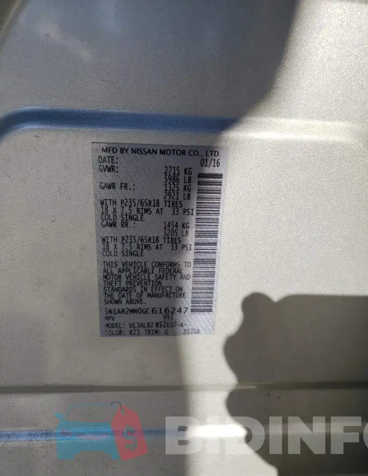 5N1AR2MN0GC616247 Photo# 13