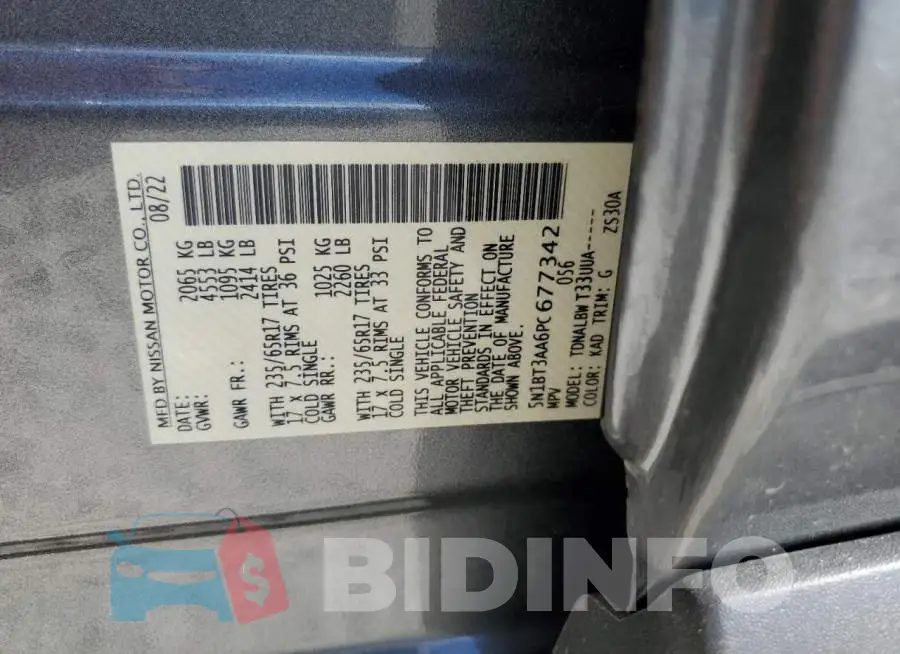 5N1BT3AA6PC677342 Photo# 13