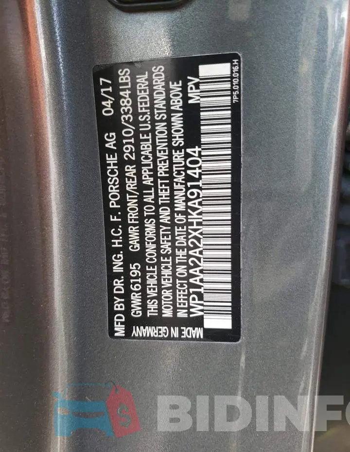 WP1AA2A2XHKA91404 Photo# 13