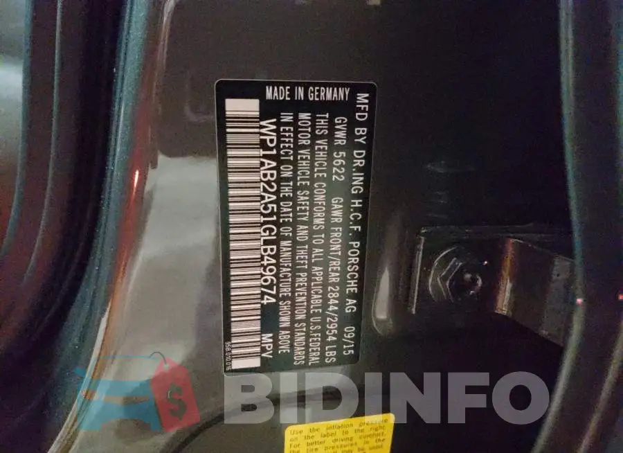 WP1AB2A51GLB49674 Photo# 13