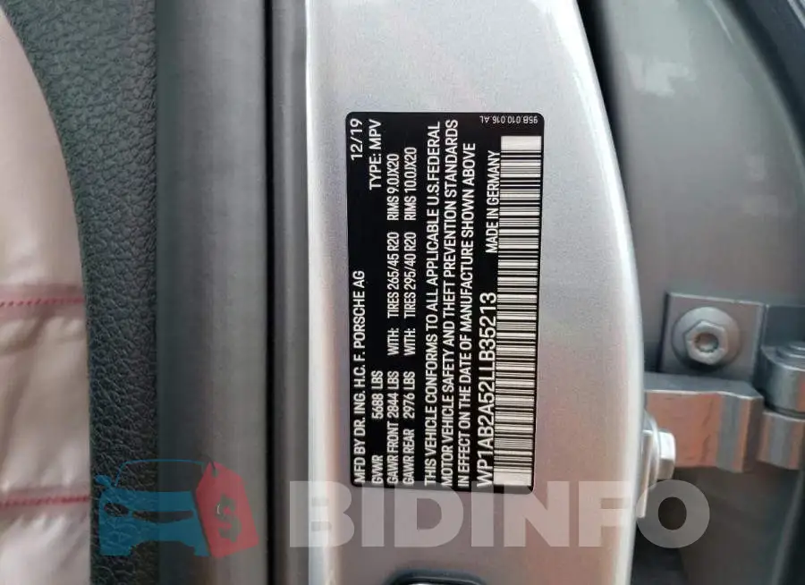 WP1AB2A52LLB35213 Photo# 13