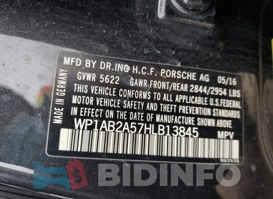 WP1AB2A57HLB13845 Photo# 13