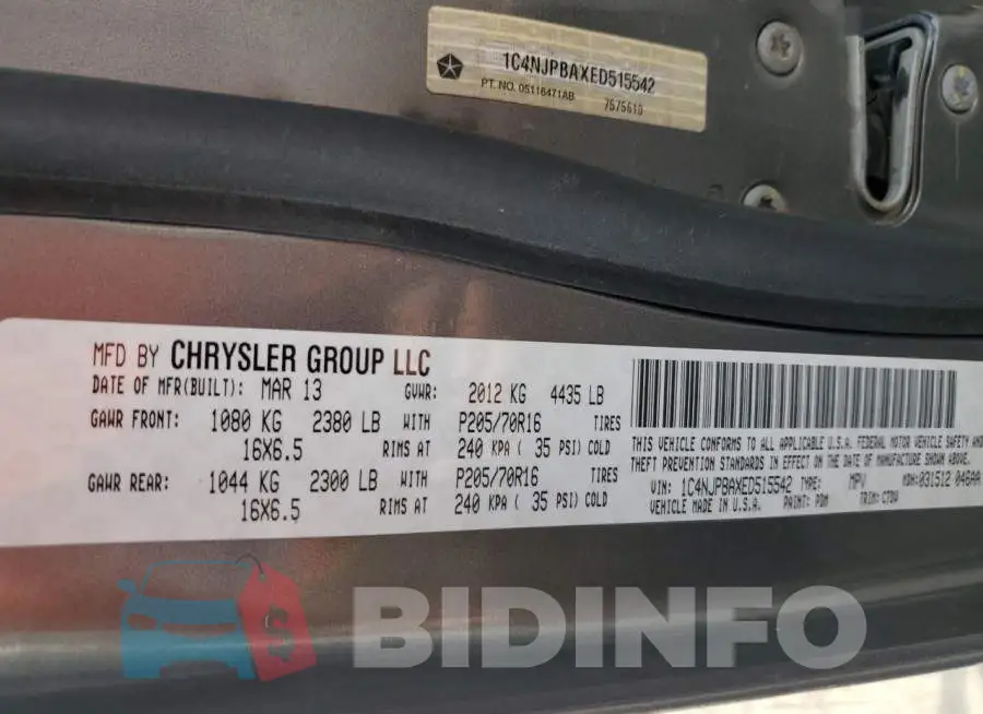 1C4NJPBAXED515542 Photo# 13
