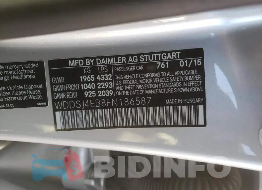 WDDSJ4EB8FN186587 Photo# 12