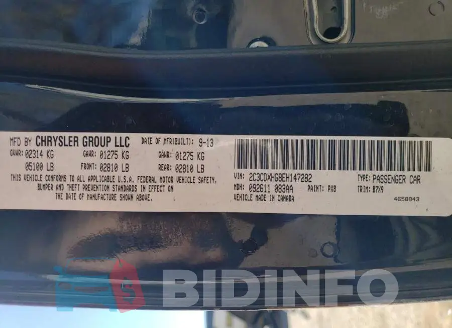 2C3CDXHG8EH147282 Photo# 13