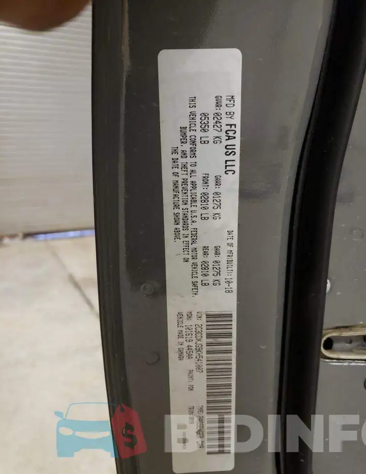 2C3CDXJG9KH541007 Photo# 12