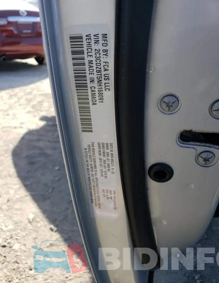 2C3CDZBT5NH168091 Photo# 13