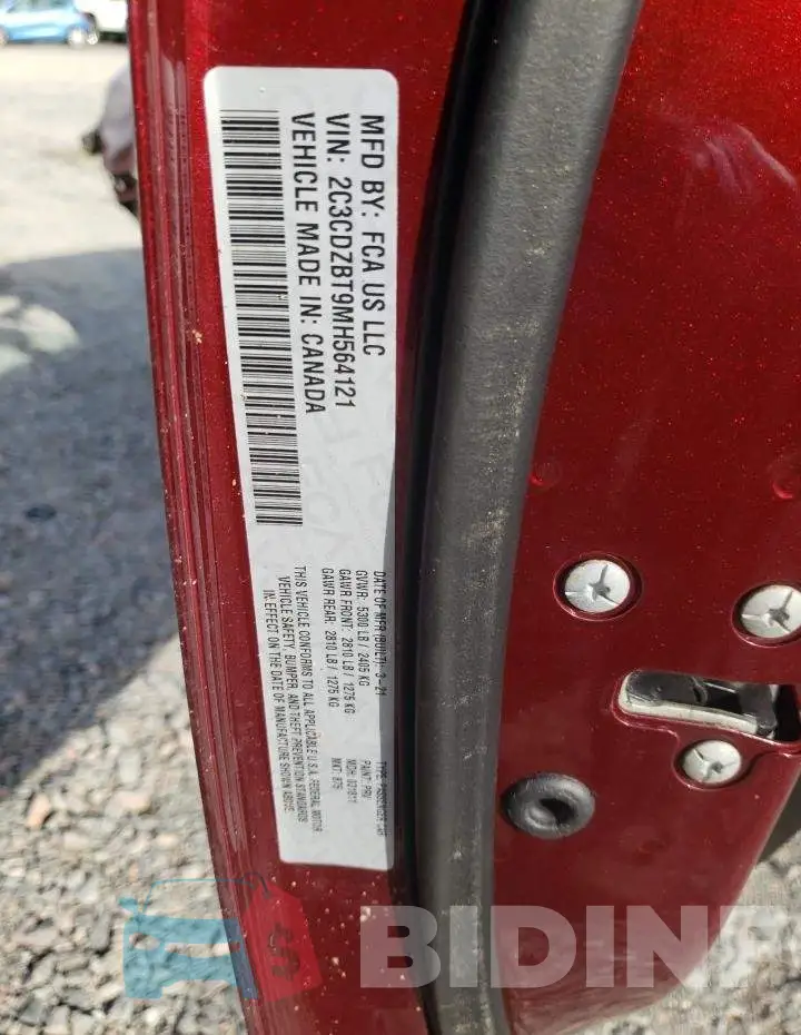 2C3CDZBT9MH564121 Photo# 12