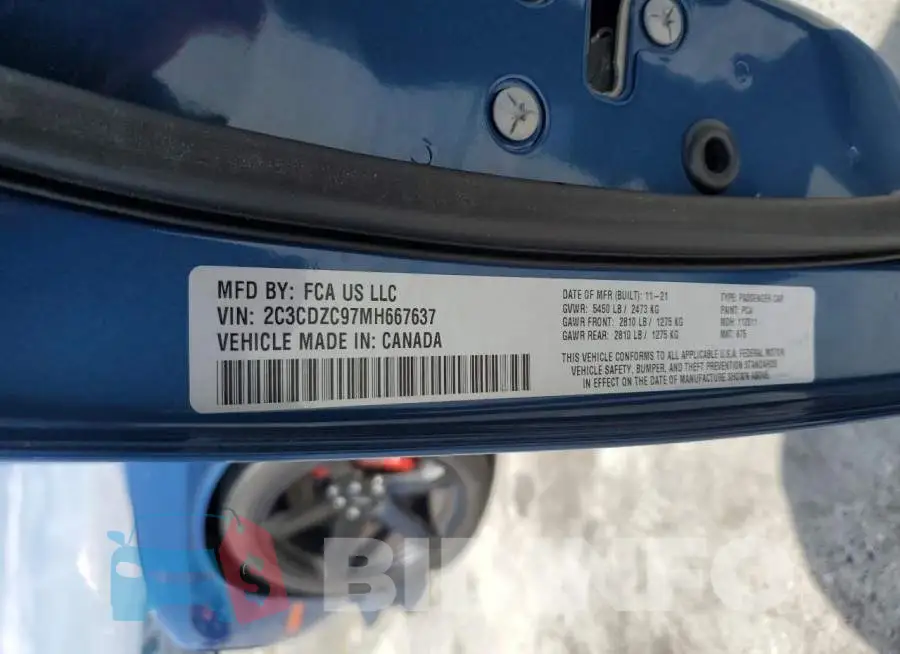 2C3CDZC97MH667637 Photo# 12