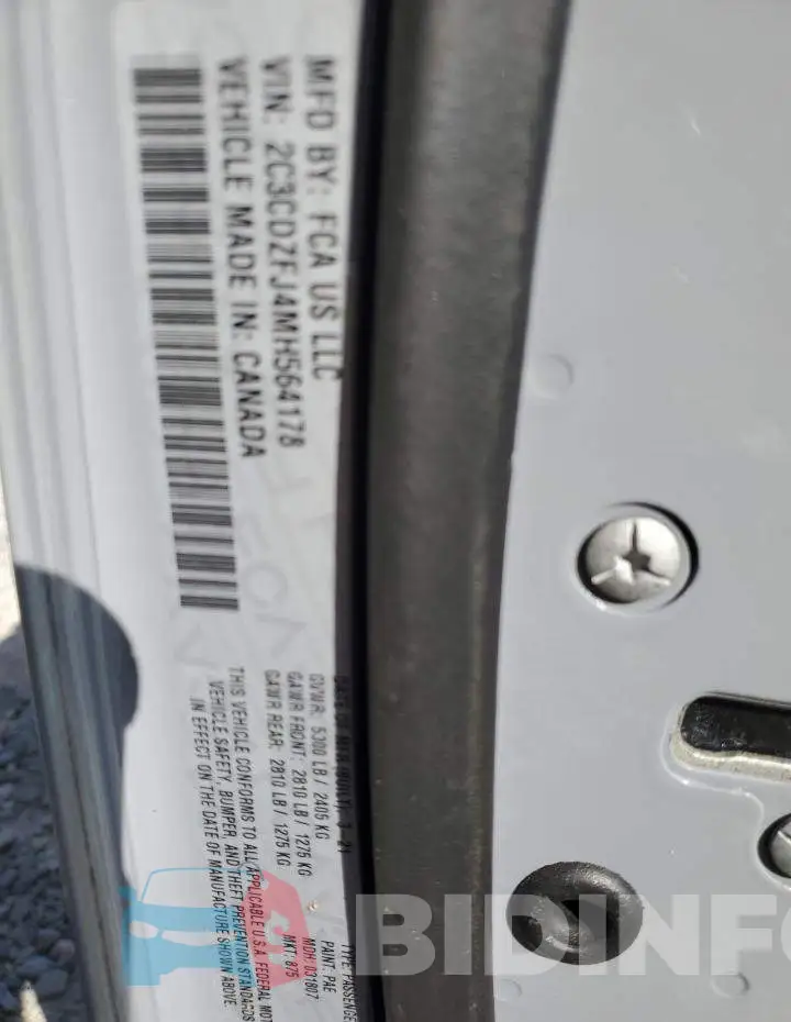 2C3CDZFJ4MH564178 Photo# 13