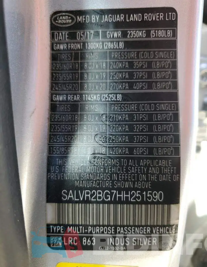 SALVR2BG7HH251590 Photo# 13