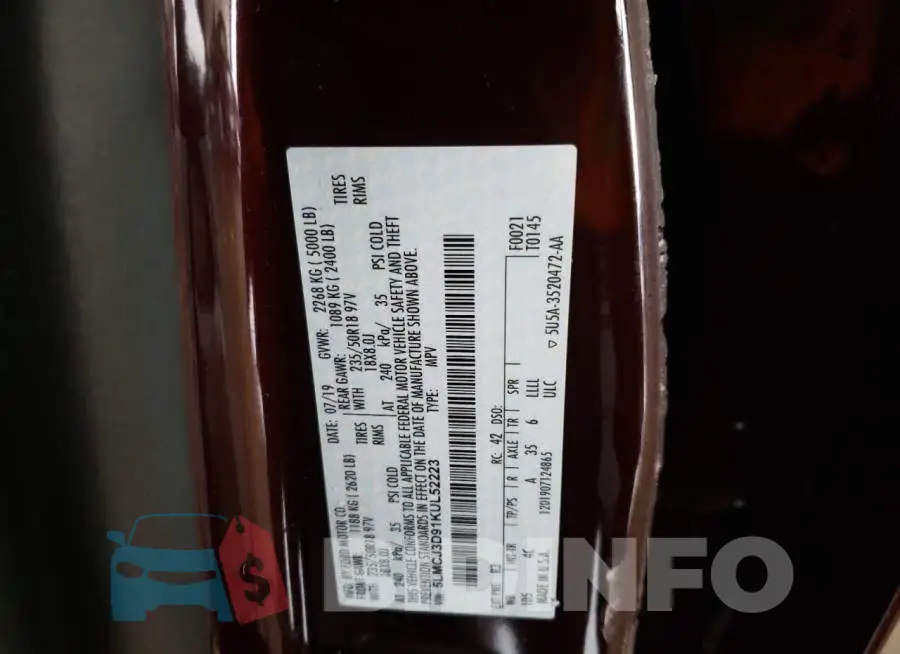 5LMCJ3D91KUL52223 Photo# 13