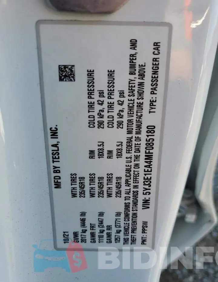 5YJ3E1EA4MF085180 Photo# 12