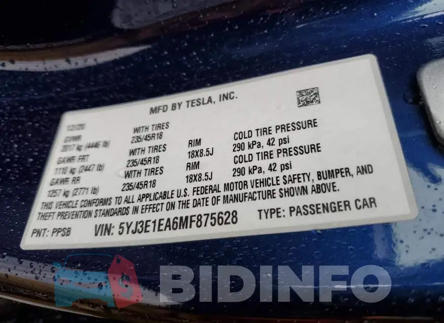 5YJ3E1EA6MF875628 Photo# 13