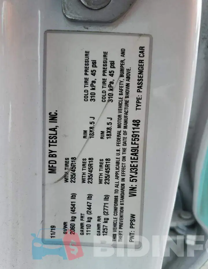 5YJ3E1EA9LF591148 Photo# 13