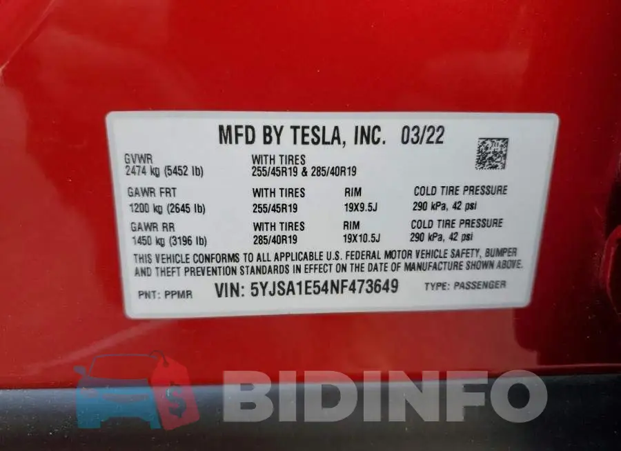 5YJSA1E54NF473649 Photo# 12