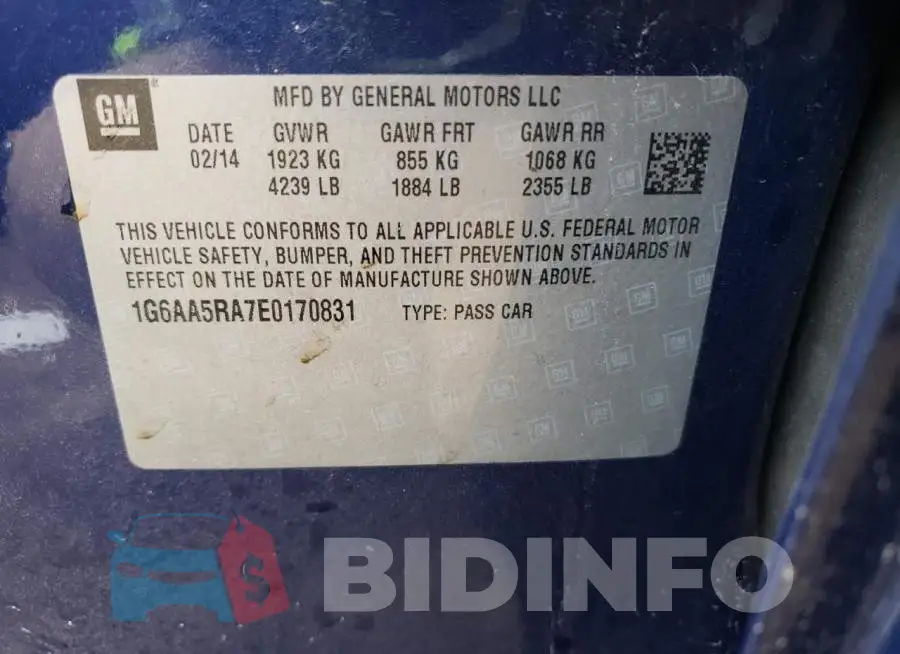 1G6AA5RA7E0170831 Photo# 12