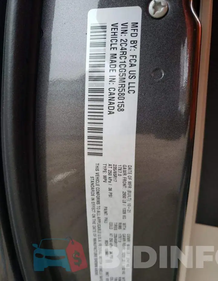 2C4RC1CG5MR580158 Photo# 14