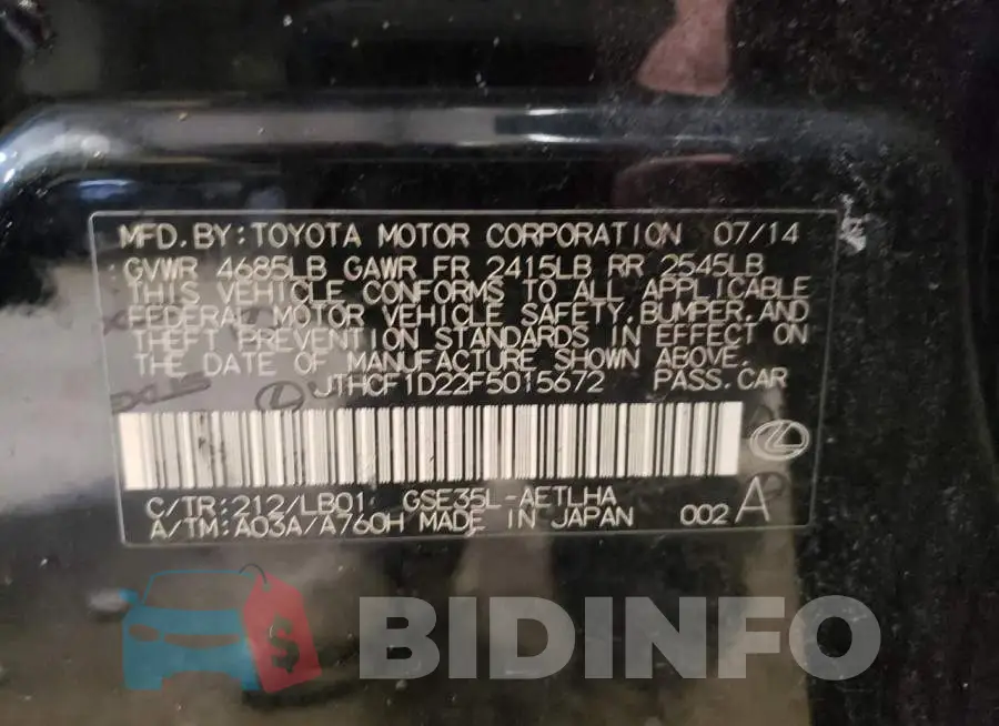 JTHCF1D22F5015672 Photo# 12